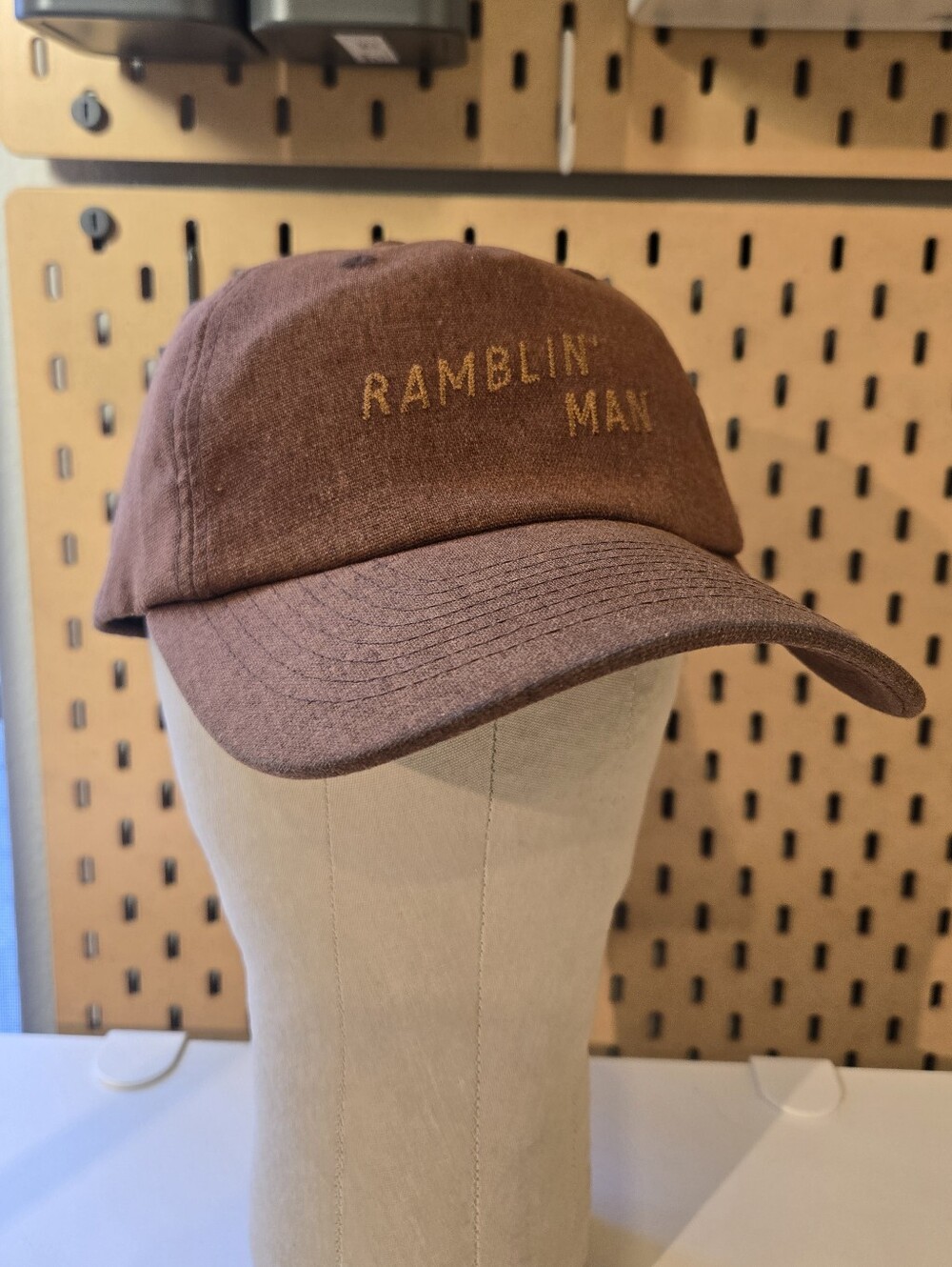 Seager Ramblin Man Hemp Snapback Hat Brown Western Chain Stitch Embroidered